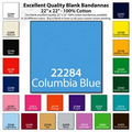 22"x22" Blank Solid Columbia Blue Imported 100% Cotton Bandanna